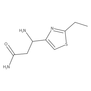 3-Amino-3-(2-ethyl-1,3-thiazol-4-yl)propanamide结构式