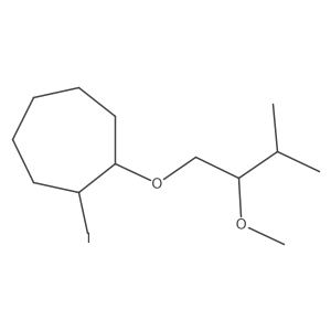 1-Iodo-2-(2-methoxy-3-methylbutoxy)cycloheptane结构式