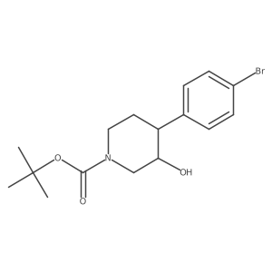 trans-1-Boc-4-(4-bromophenyl)-3-hydroxypiperidine结构式