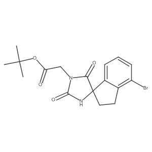 tert-Butyl 2-(4'-bromo-2,5-dioxo-2',3'-dihydrospiro[imidazolidine-4,1'-inden]-1-yl)acetate结构式