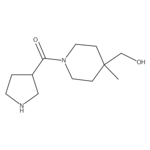 (4-(Hydroxymethyl)-4-methylpiperidin-1-yl)(pyrrolidin-3-yl)methanone结构式