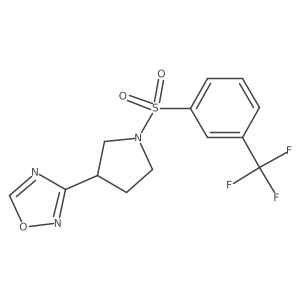 3-(1-((3-(Trifluoromethyl)phenyl)sulfonyl)pyrrolidin-3-yl)-1,2,4-oxadiazole结构式