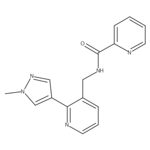 N-((2-(1-methyl-1H-pyrazol-4-yl)pyridin-3-yl)methyl)picolinamide Structure