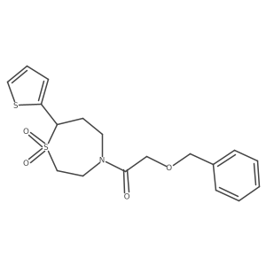 2-(Benzyloxy)-1-(1,1-dioxido-7-(thiophen-2-yl)-1,4-thiazepan-4-yl)ethanone结构式