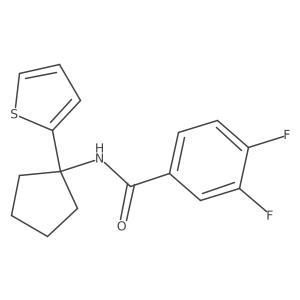 3,4-difluoro-N-(1-(thiophen-2-yl)cyclopentyl)benzamide结构式