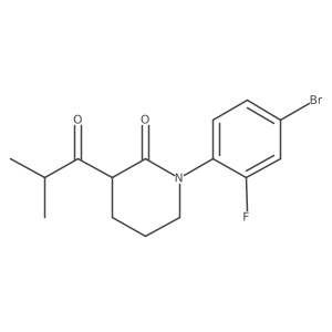 1-(4-Bromo-2-fluorophenyl)-3-(2-methylpropanoyl)piperidin-2-one结构式