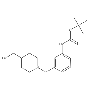 tert-butyl N-(3-{[4-(hydroxymethyl)piperidin-1-yl]methyl}phenyl)carbamate结构式