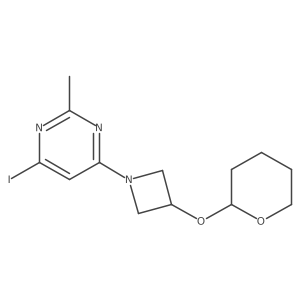 4-Iodo-2-methyl-6-(3-((tetrahydro-2H-pyran-2-yl)oxy)azetidin-1-yl)pyrimidine结构式