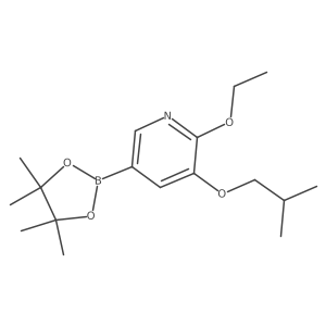 2-Ethoxy-3-isobutoxy-5-(4,4,5,5-tetramethyl-1,3,2-dioxaborolan-2-yl)pyridine结构式