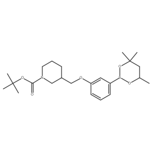 Tert-butyl 3{[3-(4,4,6-trimethyl-1,3,2-dioxaborinan-2-YL)phenoxy]methyl}piperidine-1-carboxylate结构式