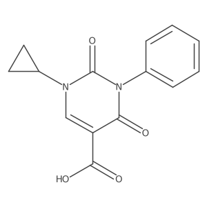 1-Cyclopropyl-2,4-dioxo-3-phenylpyrimidine-5-carboxylic acid结构式