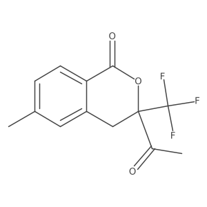 3-acetyl-6-methyl-3-(trifluoromethyl)-3,4-dihydro-1H-2-benzopyran-1-one结构式