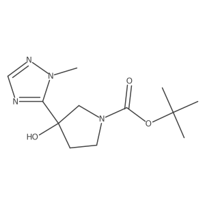 tert-butyl 3-hydroxy-3-(1-methyl-1H-1,2,4-triazol-5-yl)pyrrolidine-1-carboxylate结构式