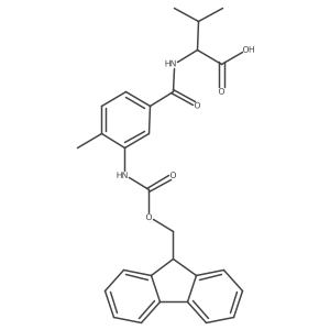 (2R)-2-{[3-({[(9H-fluoren-9-yl)methoxy]carbonyl}amino)-4-methylphenyl]formamido}-3-methylbutanoic acid结构式