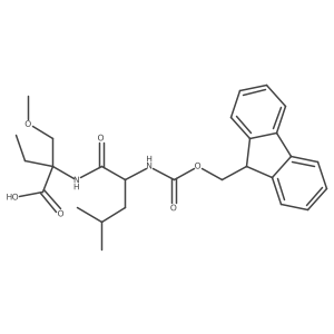 2-[(2S)-2-({[(9H-fluoren-9-yl)methoxy]carbonyl}amino)-4-methylpentanamido]-2-(methoxymethyl)butanoic acid结构式