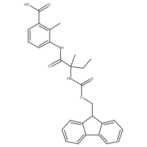 3-[2-({[(9H-fluoren-9-yl)methoxy]carbonyl}amino)-2-methylbutanamido]-2-methylbenzoic acid结构式