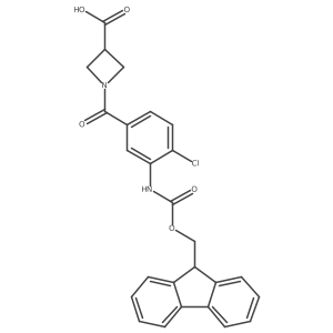 1-[4-chloro-3-({[(9H-fluoren-9-yl)methoxy]carbonyl}amino)benzoyl]azetidine-3-carboxylic acid Structure