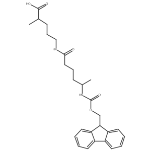 5-[5-({[(9H-fluoren-9-yl)methoxy]carbonyl}amino)hexanamido]-2-methylpentanoic acid结构式