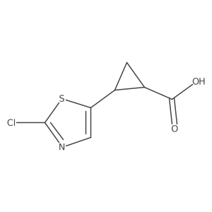 rac-(1R,2R)-2-(2-chloro-1,3-thiazol-5-yl)cyclopropane-1-carboxylic acid Structure