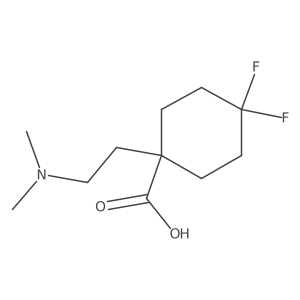 1-[2-(Dimethylamino)ethyl]-4,4-difluorocyclohexane-1-carboxylic acid结构式