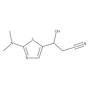 3-[2-(Dimethylamino)-1,3-thiazol-5-yl]-3-hydroxypropanenitrile结构式