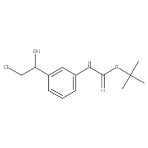 tert-butyl N-[3-(2-chloro-1-hydroxyethyl)phenyl]carbamate结构式