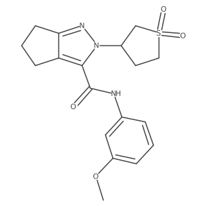 2-(1,1-dioxidotetrahydrothiophen-3-yl)-N-(3-methoxyphenyl)-2,4,5,6-tetrahydrocyclopenta[c]pyrazole-3-carboxamide结构式