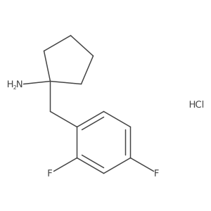 1-[(2,4-Difluorophenyl)methyl]cyclopentan-1-amine;hydrochloride结构式