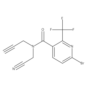 6-Bromo-N-(cyanomethyl)-N-prop-2-ynyl-2-(trifluoromethyl)pyridine-3-carboxamide结构式