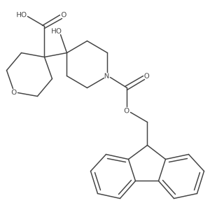 4-(1-{[(9H-fluoren-9-yl)methoxy]carbonyl}-4-hydroxypiperidin-4-yl)oxane-4-carboxylic acid结构式
