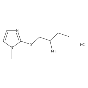 1-((1-methyl-1H-imidazol-2-yl)thio)butan-2-amine hydrochloride结构式
