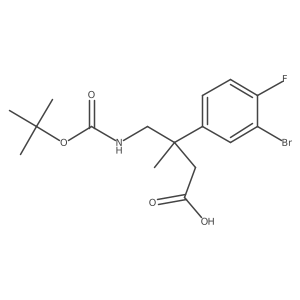 3-(3-Bromo-4-fluorophenyl)-4-{[(tert-butoxy)carbonyl]amino}-3-methylbutanoic acid Structure