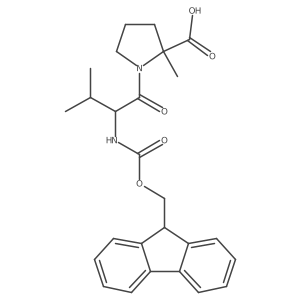1-[(2S)-2-({[(9H-fluoren-9-yl)methoxy]carbonyl}amino)-3-methylbutanoyl]-2-methylpyrrolidine-2-carboxylic acid结构式
