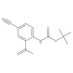 tert-butyl N-(2-acetyl-4-cyanophenyl)carbamate结构式