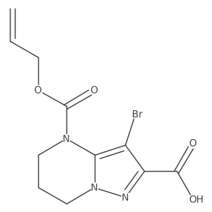 3-bromo-4-[(prop-2-en-1-yloxy)carbonyl]-4H,5H,6H,7H-pyrazolo[1,5-a]pyrimidine-2-carboxylic acid Structure