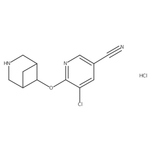 5-chloro-6-[(1R,5S,6r)-3-azabicyclo[3.1.1]heptan-6-yloxy]pyridine-3-carbonitrile hydrochloride结构式