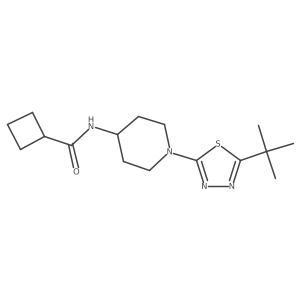 N-[1-(5-tert-butyl-1,3,4-thiadiazol-2-yl)piperidin-4-yl]cyclobutanecarboxamide结构式
