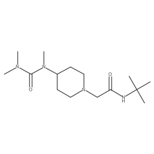 N-tert-butyl-2-{4-[(dimethylcarbamoyl)(methyl)amino]piperidin-1-yl}acetamide Structure
