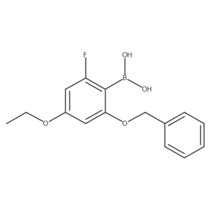 (2-(Benzyloxy)-4-ethoxy-6-fluorophenyl)boronic acid结构式