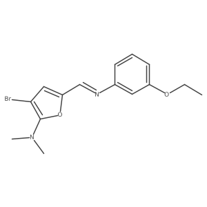 2-Furanamine, 3-bromo-5-[[(3-ethoxyphenyl)imino]methyl]-N,N-dimethyl- Structure