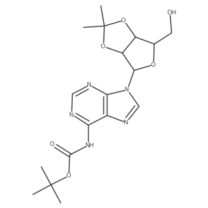 tert-butyl N-{9-[(3aR,4R,6R,6aR)-6-(hydroxymethyl)-2,2-dimethyl-tetrahydro-2H-furo[3,4-d][1,3]dioxol-4-yl]-9H-purin-6-yl}carbamate结构式