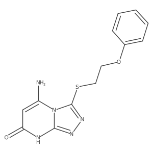 5-amino-3-[(2-phenoxyethyl)sulfanyl]-7H,8H-[1,2,4]triazolo[4,3-a]pyrimidin-7-one结构式