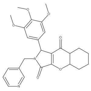 2-(pyridin-3-ylmethyl)-1-(3,4,5-trimethoxyphenyl)-4a,5,6,7,8,8a-hexahydro-1H-chromeno[2,3-c]pyrrole-3,9-dione Structure