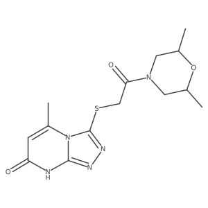 3-((2-(2,6-dimethylmorpholino)-2-oxoethyl)thio)-5-methyl-[1,2,4]triazolo[4,3-a]pyrimidin-7(8H)-one结构式
