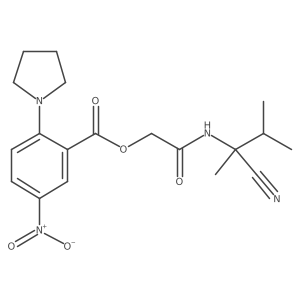 [(1-Cyano-1,2-dimethylpropyl)carbamoyl]methyl 5-nitro-2-(pyrrolidin-1-YL)benzoate结构式