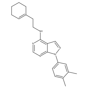 N-(2-(cyclohex-1-en-1-yl)ethyl)-1-(3,4-dimethylphenyl)-1H-pyrazolo[3,4-d]pyrimidin-4-amine结构式