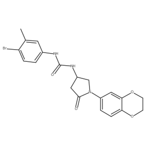 1-(4-Bromo-3-methylphenyl)-3-(1-(2,3-dihydrobenzo[b][1,4]dioxin-6-yl)-5-oxopyrrolidin-3-yl)urea结构式
