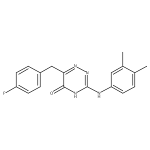 3-((3,4-dimethylphenyl)amino)-6-(4-fluorobenzyl)-1,2,4-triazin-5(4H)-one Structure