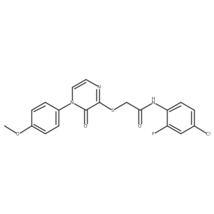 N-(4-chloro-2-fluorophenyl)-2-((4-(4-methoxyphenyl)-3-oxo-3,4-dihydropyrazin-2-yl)thio)acetamide结构式