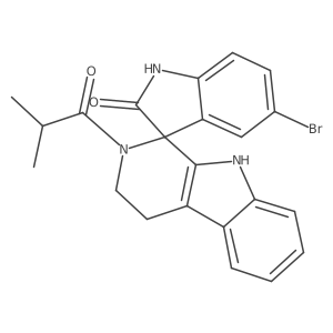 5'-bromo-2-isobutyryl-2,3,4,9-tetrahydrospiro[beta-carboline-1,3'-indol]-2'(1'H)-one Structure